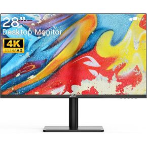 MP New Mobile Pixels 28 Inch UHD 4K Monitor, 60Hz Flat Screen Monitor, Tilt/Height Adjustment, Gaming Computer Monitor, Flick-Free, FPS/RTS Game Mode, VESA Wall Mount/Desktop Monitor for Home Office
