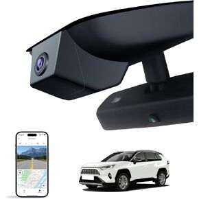 Front 4K Dash Cam for 2022 2023 2024 2025 Toyota RAV4 Hybrid LE Limited SE Adventure XLE XSE (Model B)(with Vent Hole),OEM-Style,Loop Recording,Easy Installation,WiFi & App,64G Card