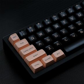 Vintage 2-Color PBT Keycap Set, 140+ Keys/SA Profile/Doubleshot Keycap for Custom Mechanical Keyboard(Yellow and Black)