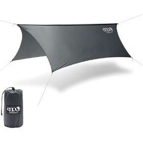 ENO ProFly SIL Rain Tarp - Ultralight Waterproof Tarp - for Camping, Hiking, Backpacking, Travel, a Festival, or The Beach - Charcoal