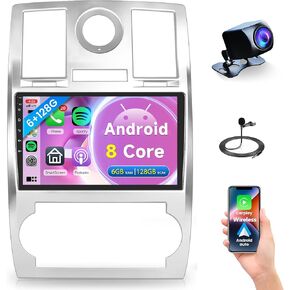 4G+64G Android Car Radio for Chrysler 300C 2004-2011 ، Rimoody 9 Inch Stereo Carplay Carplay Android Auto Link Touch Screen GPS WiFi Bluetooth FM/RDS EQ SWC Camera