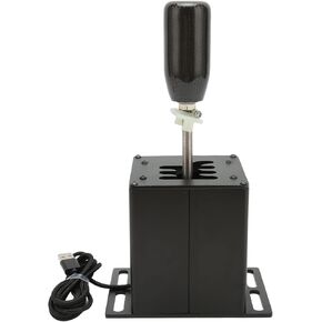 USB Simulator Shifter, Metal Body Plug and Play USB Simulator Gear Shifter with Comfort Carb Fiber Grip, Ball Head Replaceable M8 Thread for G29 G27 G25 G920 for T300RS GT Black