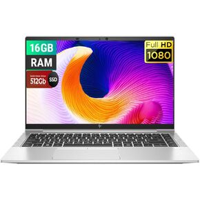 HP EliteBook 845 G8 Laptop, 14" FHD(1920 x 1080) Screen, AMD Ryzen5 5650U 2.2GHz Up to 4.2GHz, 16GB RAM, 512GB SSD, Backlit Keyboard, Win10 Pro(Renewed)