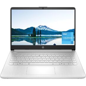HP 14 inch Laptop, HD Display, Intel Celeron N4500, 4 GB RAM, 64 GB eMMC, Intel UHD Graphics, Windows 11 Home in S Mode, Natural Silver, 14-dq3500nr