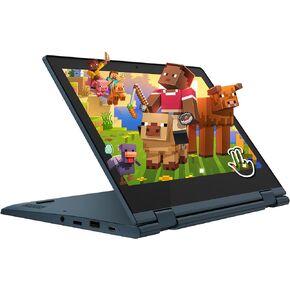 Lenovo Ideapad Flex 3 Chromebook, 2-in-1 11.6" HD Touchscreen Laptop, Intel Celeron N4020, 4GB RAM, 32GB eMMC, Intel UHD Graphics, Wi-Fi 5, Webcam, Chrome OS, Abyss Blue (Renewed)
