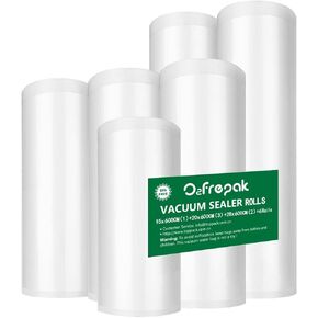 O2frepak 6 Pack 6"x20'(1Roll) and 8"x20'(3Rolls) and11"x20'(2Rolls) Vacuum Sealer Bags Rolls with BPA Free,Heavy Duty Vacuum Sealer Storage Bags Rolls,Cut to Size Roll,Great for Sous Vide Cooking