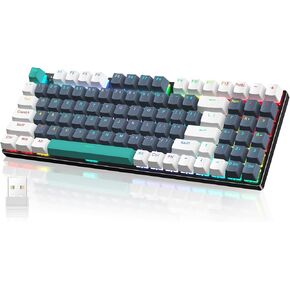 Wireless Mechanical Keyboard,Triple-Mode 2.4G/USB-C/Bluetooth Gaming Keyboard with RGB Backlit,Efficient Numeric Pad,Red Switches,94 Keys Metal Base PBT Compact Quiet Wired Keyboard for PC Mac iPad