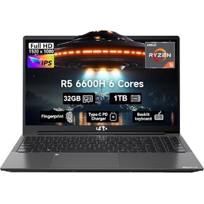 NIMO 17.3 FHD-Laptop，IPS Business Computer, 32GB RAM 1TB SSD 6 cores 12th Intel i3-1215U(up to 3.4 GHz) 65W Type C Laptop-Computer with Backlit Keyboard Fingerprint WiFi6 Win 11 (Renewed)