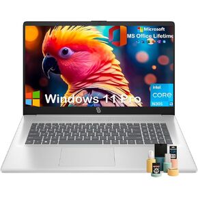 HP 17.3 HD+ Laptop Computer Student and Business, Intel 8-Core Processor, 32GB RAM, 1TB SSD, WiFi 6, Bluetooth 5.3, HDMI, Type-C, Silver, Windows 11 Pro & Ms Office Lifetime