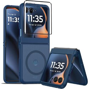 for Motorola Razr 2025 Magnetic Case,Moto Razr 2025 Phone Case Compatible with Magsafe,Slim Thin Shockproof Protective Cover with Screen Protector for Motorola Razr 2025,Clear