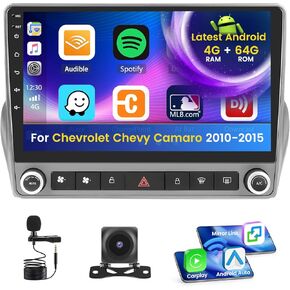 4G 64G لـ CHEVROLET CHEVY CAMARO 2010-2015 CARPLAY CARPLAY Android 13 IPS 9 "