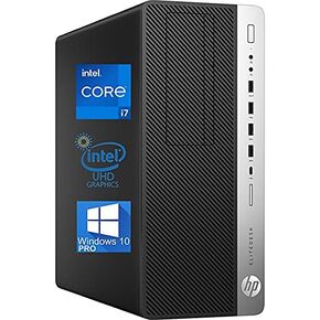 HP EliteDesk 800 G3 Tower Computer, Intel i7-6700, 32GB RAM, 256GB SSD, DisplayPort, DVD-RW, USB-Type-C, Wi-Fi, Bluetooth - Windows 10 Pro (Renewed)
