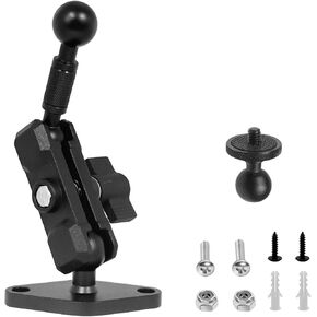 Aluminum AMPS to 17mm Ball Adapter Kit with Extension Rod - Drill/Dashboard/Wall Mount for Garmin-Compatible GPS, RV Dash Cams & Car Phone Holders | 360° Dual Rotation + AMPS Standard Base