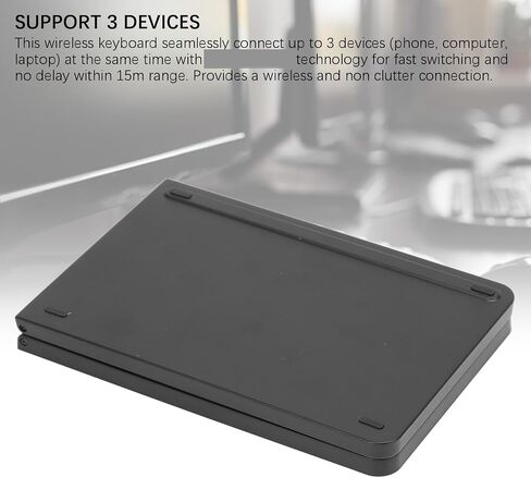 67 Keys Pocket Folding Keyboard, Foldable Bluetooth Keyboard Portable Keyboard with Stand Holder Rechargeable Ultra Slim Folding Keyboard Compatible with Android Phone Tablet in Saudi Arabia