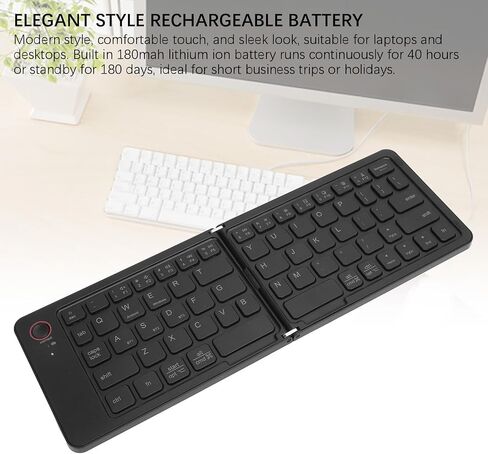 67 Keys Pocket Folding Keyboard, Foldable Bluetooth Keyboard Portable Keyboard with Stand Holder Rechargeable Ultra Slim Folding Keyboard Compatible with Android Phone Tablet in Saudi Arabia