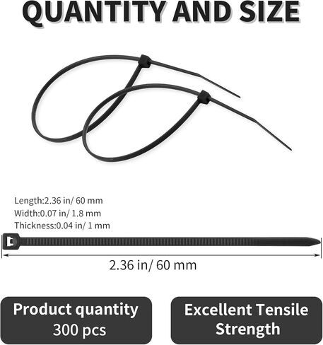 100 pcs 3.94" Length 0.1" Width 0.04" Thickness (100×2.5×1mm) Nylon PA66 Zip Ties,Plastic Self-locking Cable Ties,Multi-Purpose Cable Wire For Automotive Parts Outdoor Fences in Saudi Arabia