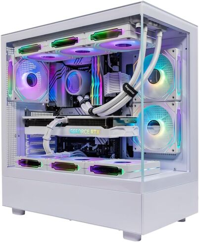 SEGOTEP Endura Pro- Special Loong Edition- Full View Dual Tempered Glass - Detachable Panels - ATX Gaming Mid Tower Computer Case - 3 PWM Fans Included-Dragon Art Design - White in Kuwait
