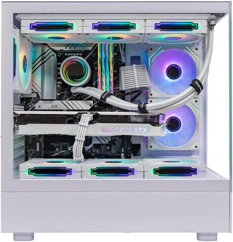 SEGOTEP Endura Pro- Special Loong Edition- Full View Dual Tempered Glass - Detachable Panels - ATX Gaming Mid Tower Computer Case - 3 PWM Fans Included-Dragon Art Design - White in Kuwait