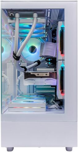 SEGOTEP Endura Pro- Special Loong Edition- Full View Dual Tempered Glass - Detachable Panels - ATX Gaming Mid Tower Computer Case - 3 PWM Fans Included-Dragon Art Design - White in Kuwait