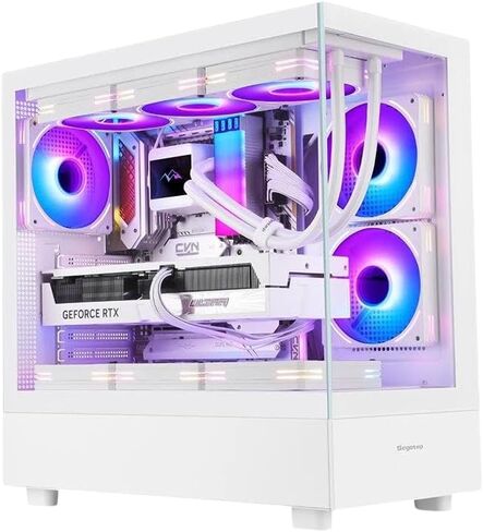 SEGOTEP Endura Pro- Special Loong Edition- Full View Dual Tempered Glass - Detachable Panels - ATX Gaming Mid Tower Computer Case - 3 PWM Fans Included-Dragon Art Design - White in Kuwait