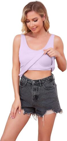 قمصان بدون أكمام من DYLH مع حمالات صدر مدمجة للتمرين للنساء، قمصان رياضية قابلة للتمدد، 1/2/3 عبوات in Kuwait