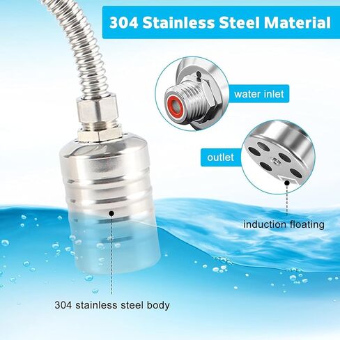 2PCS صمام تعويم، 1/2 "إلى 3/4" صمام تعويم المياه، 304 الفولاذ المقاوم للصدأ التلقائي بالكامل التحكم في مستوى المياه صمام تعويم، جهاز التحكم التلقائي في مستوى المياه لخزان المياه، حمام السباحة، أحواض الماشية، التقطير in Saudi Arabia