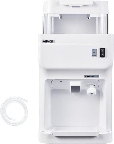 VEVOR Commercial Ice Shaver Crusher, 220lbs Per Hour Electric Snow Cone Maker with 8L Ice Cube Box, 350W 1500RPM Tabletop Shaved Ice Machine for Parties Events Bar, Home and Commercial Use (White) in Kuwait