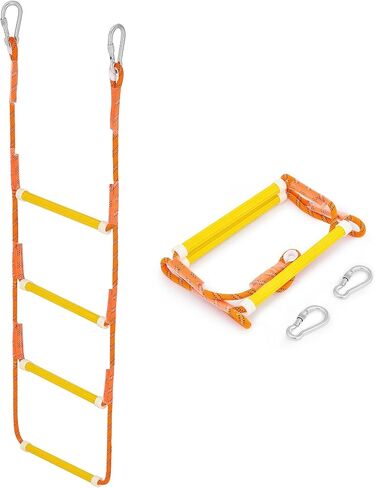 Boat Rope Ladder, 4 Step - Heavy-Duty Polyester with 400Lbs Max Load, 14mm Reinforced Line & Sturdy Resin Steps - Perfect for Inflatables, Kayaks, Motorboats & Canoeing-Outdoor Water Sports Accessory in Saudi Arabia