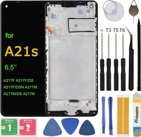 LCD Screen Replacement for Samsung Galaxy A21S A217 SM-A217M/DS 6.5" Assembly LCD Display Touch Screen Digitizer with Tools Adhesive in Saudi Arabia