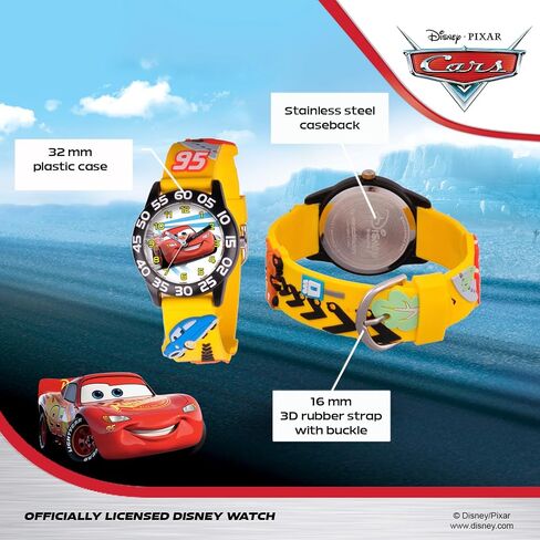 Disney Kids' W001506 "Time Teacher" Disney Cars Watch With Yellow 3-D Band in Saudi Arabia