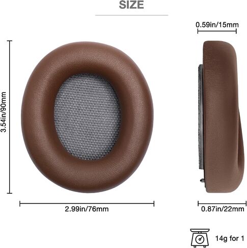 منصات الأذن البحيرة البحيرة مع تصميم نقرة ، متوافقة مع سماعة الرأس Beyerdynamic Lagoon ANC ، جلد البروتين ورغوة ذاكرة الارتداد البطيئة للراحة الممتازة (بنية) in Kuwait