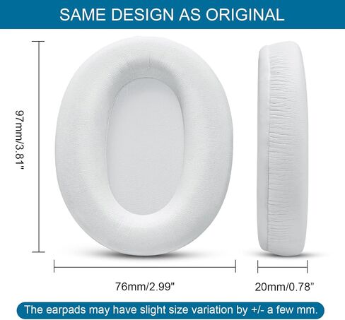 GVOEARS Replacement Ear Pads for Sony WH-CH700N / WH-CH710N / WH-CH720N / WH-XB900N Headphones, Earpads Cushions with Soft Protein Leather, Memory Foam - White in Saudi Arabia