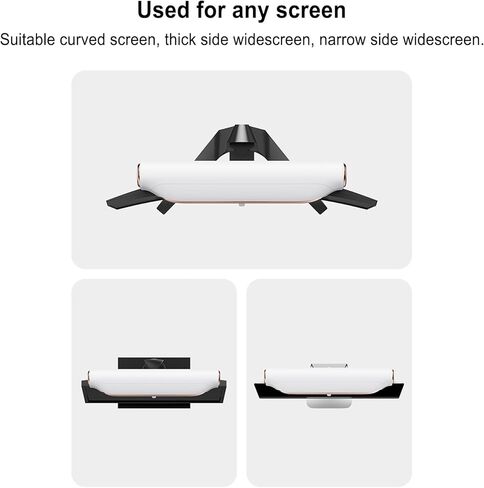Clip On Computer Fan for Any Screen, 3 Speed Gears Adjust, Adjust Angle USB Monitor Cooling Fan for Curved Screen, Thick Side Widescreen, Narrow Side Widescreen (White) in Saudi Arabia