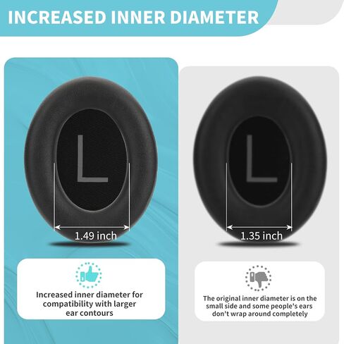 QC45 Ear Cushions for Bose qc45 Replacement Ear Pads,Compatible with Bose QuietComfort SE/New QuietComfort Wireless,Larger and Thicker (Black) in Kuwait
