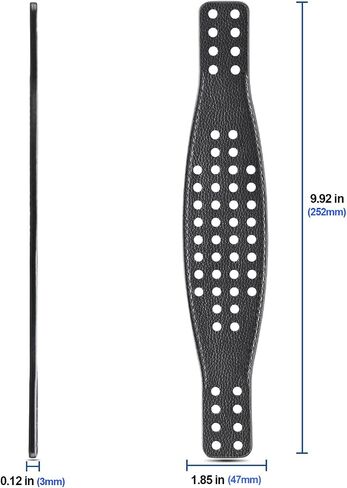 Wide Perforated Maxwell MM100 Headband Strap. Compatible with Audeze Maxwell and MM-100 Headphones (Black). Premium Cowhide Leather | Handcrafted | Professionally Stitched in Saudi Arabia