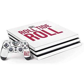 Skinit Decal Gaming Skin Compatible with PS4 Pro Console and Controller Bundle - Officially Licensed College Alabama Crimson Roll Tide Design