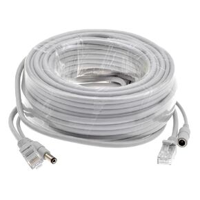 5M/10M/15M/20M/30M Optional CAT5/CAT-5e Ethernet Cable RJ45 + DC Power Network LAN Cable Compatible with The System IP Cameras(10M)