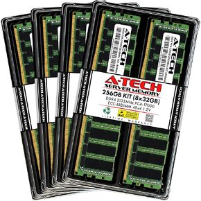 A-Tech 256GB Kit (8x32GB) RAM for Dell Precision R7910, T5810, T7810 | DDR4 2133MHz PC4-17000 ECC LRDIMM 4Rx4 Load Reduced Server Memory Upgrade