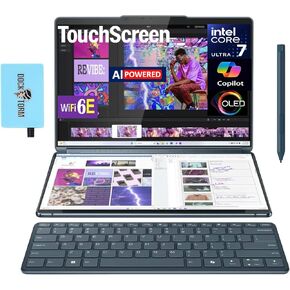 Lenovo Yoga Book 9i 2-in-1 AI PC 2-in-1 Laptop 13.3" Touchscreen OLED 2.8K Display (Intel Core Ultra 7 155U, 16GB LPDDR5X, 1TB SSD, Active Pen, 3 Thunderbolt 4, Win 11 Pro) w/DKZ USB Port Expander