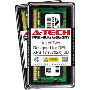 A-Tech 16GB (2 x 8GB) RAM for DELL XPS 17 (L702X) 3D | DDR3 1333MHz SODIMM PC3-10600 204-Pin Non-ECC Memory Upgrade Kit
