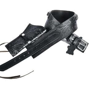 Hulara Full Grain Buff Leather 22 Caliber Western Holster for Heritage Rough Rider, Gun Belt, Cowboy, Wrangler, 22 Revolver