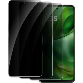 واقي شاشة الخصوصية لـ Motorola Moto G Power 2025 ، إكسسوارات زجاجية مقسّمة ، وملحقات زجاجية مضادة للتجسس ، وعلبة فائقة الصلابة مقاومة 9H صلبة مضادة للهراء HD أسود -3 حزمة