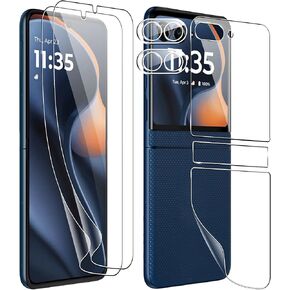 for Motorola Razr Ultra 2025 Screen Protector,[2+2+1 Pack] Inner Screen Flexible Film+ Camera Lens Protector+Back Screen Protector(Soft TPU),No Bubbles, Anti-Scratch