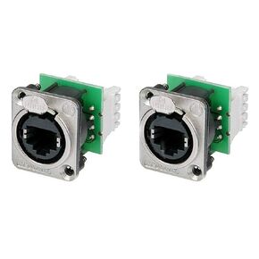 2 Neutrik NE8FDV-Y110 EtherCon Cat 5 RJ45 Vertical IDC110 Punch Down Panel Jack