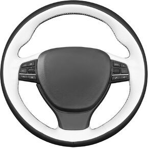 MEWANT Hand Stitched Steering Wheel Cover Wrap for BMW M Sport F10 F11 (Touring) F07 F12 F13 F06 F01 F02 M5 F10