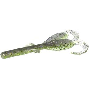 Zoom Baby Brush Hog Creature Bait, 12 Pack, 4in, Electric Shiner, 042390X