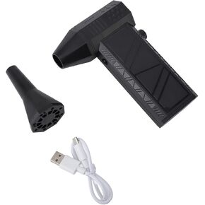 Electric Air Duster, 130000RPM Mini Turbo Fan with 2 Magnetic Nozzles Stepless USB Rechargeable Cordless Super Jet Dry Blower for Car Computer
