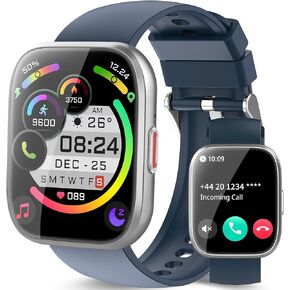 Watch Smart Watch for Men Women Bluetooth Call ، 1.85 "HD Touch Screen Litness Watch مع شاشة معدل ضربات القلب من النوم ، 112+ أوضاع رياضية ، أجهزة تتبع أنشطة مقاومة للماء IP68 لنظام Android iOS ، Black