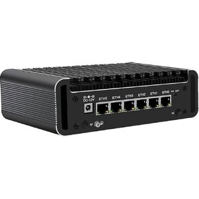 Intel i3-N305 Fanless Mini PC 2xHDMI+Type-C Triple Screen Displays,6xIntel i226-V 2.5Gb Ethernet Ports,USB3.2,1xSATA3.0 Portable Computer,Linux,OPNsense