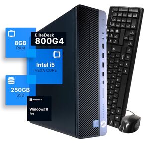 HP EliteDesk 800G4 Desktop PC Intel i5-8500 16GB DDR4 RAM 500GB SSD Solid State Windows 11 Professional Home or Office PC (Renewed)